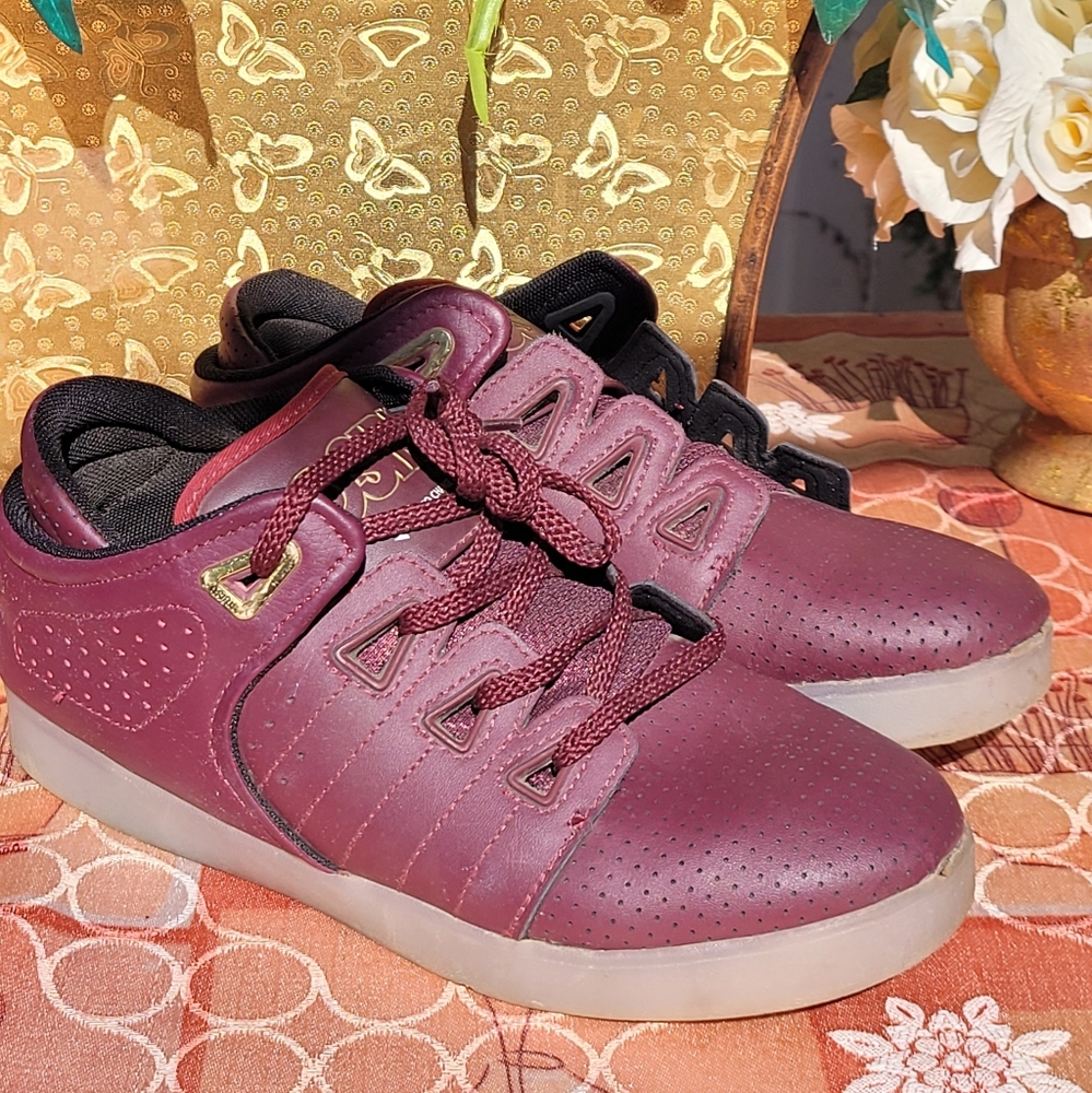 Osiris Skyrise Burgandy Shoes Light Up Skate, Size 6